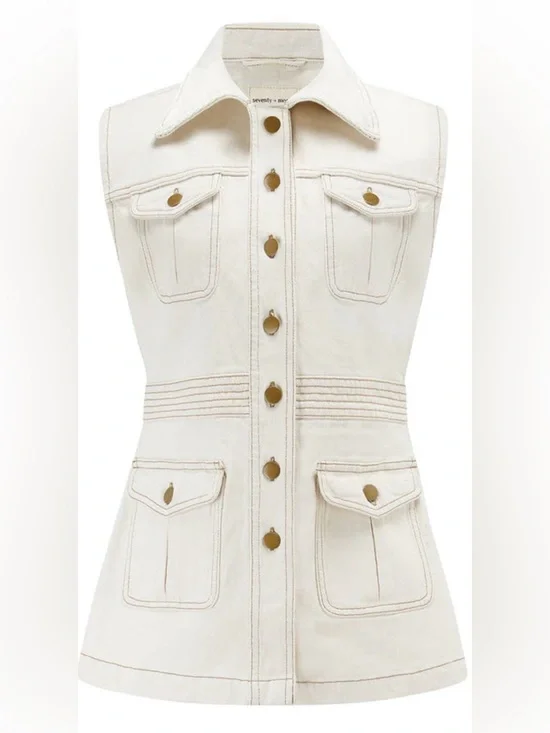 Seventy + Mochi ecru Ani Vest - Picture 3 of 5